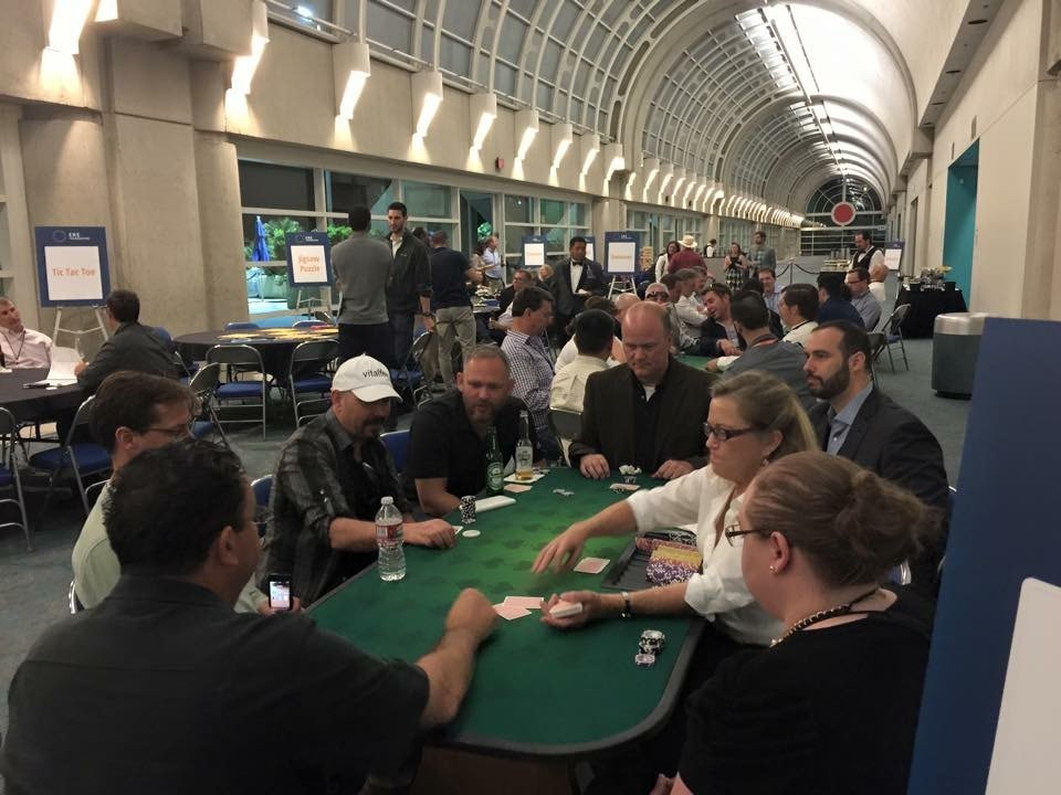 Convention poker room with multiple tables