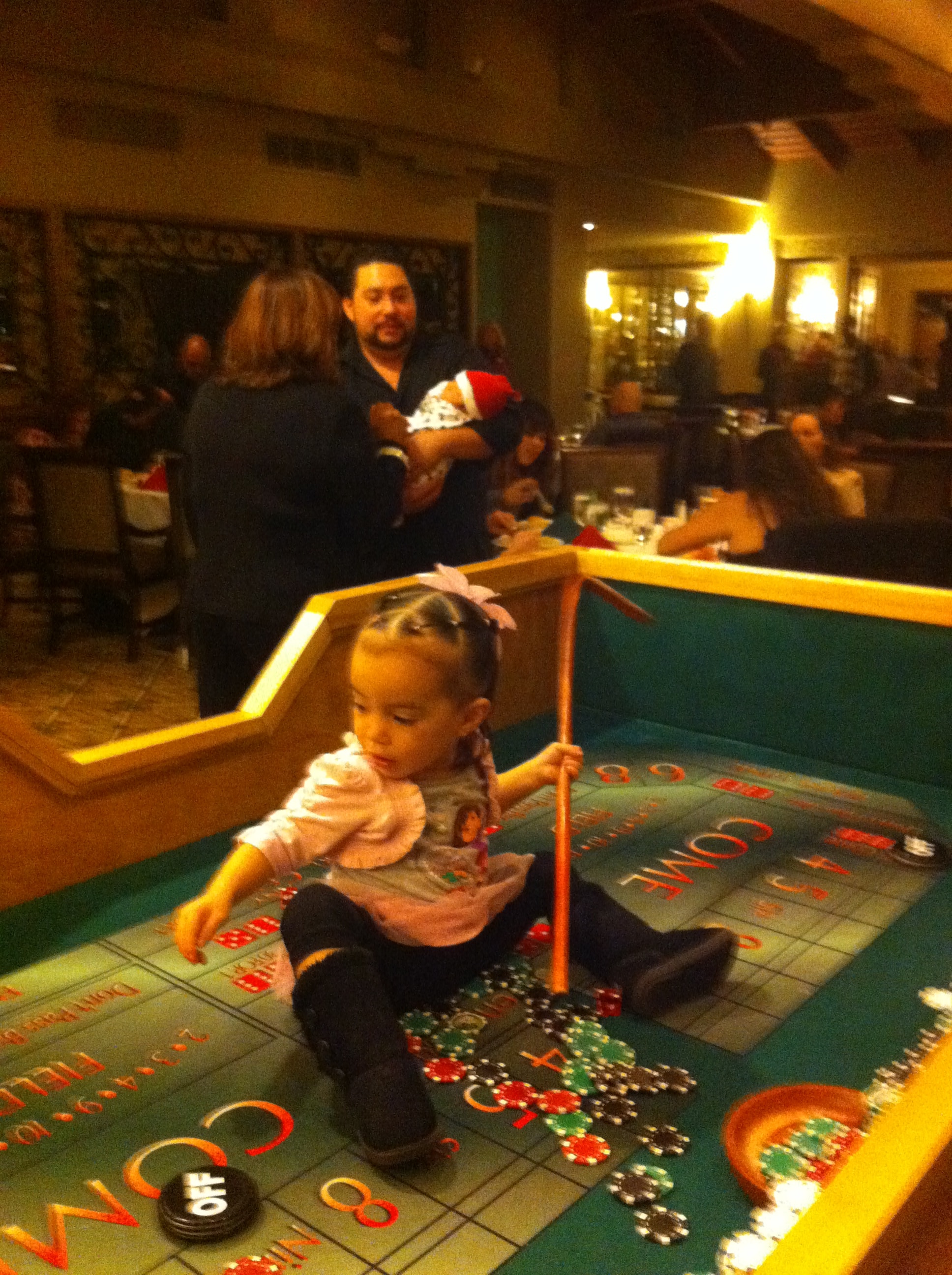 Holiday party craps table