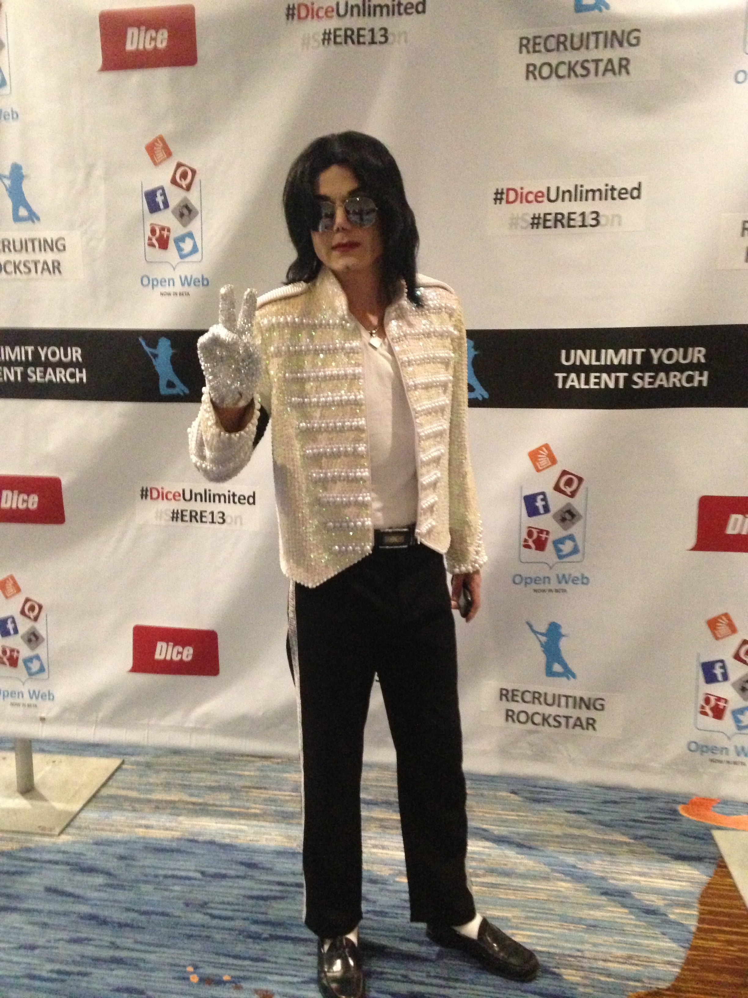 Michael Jackson impersonator at corporate event